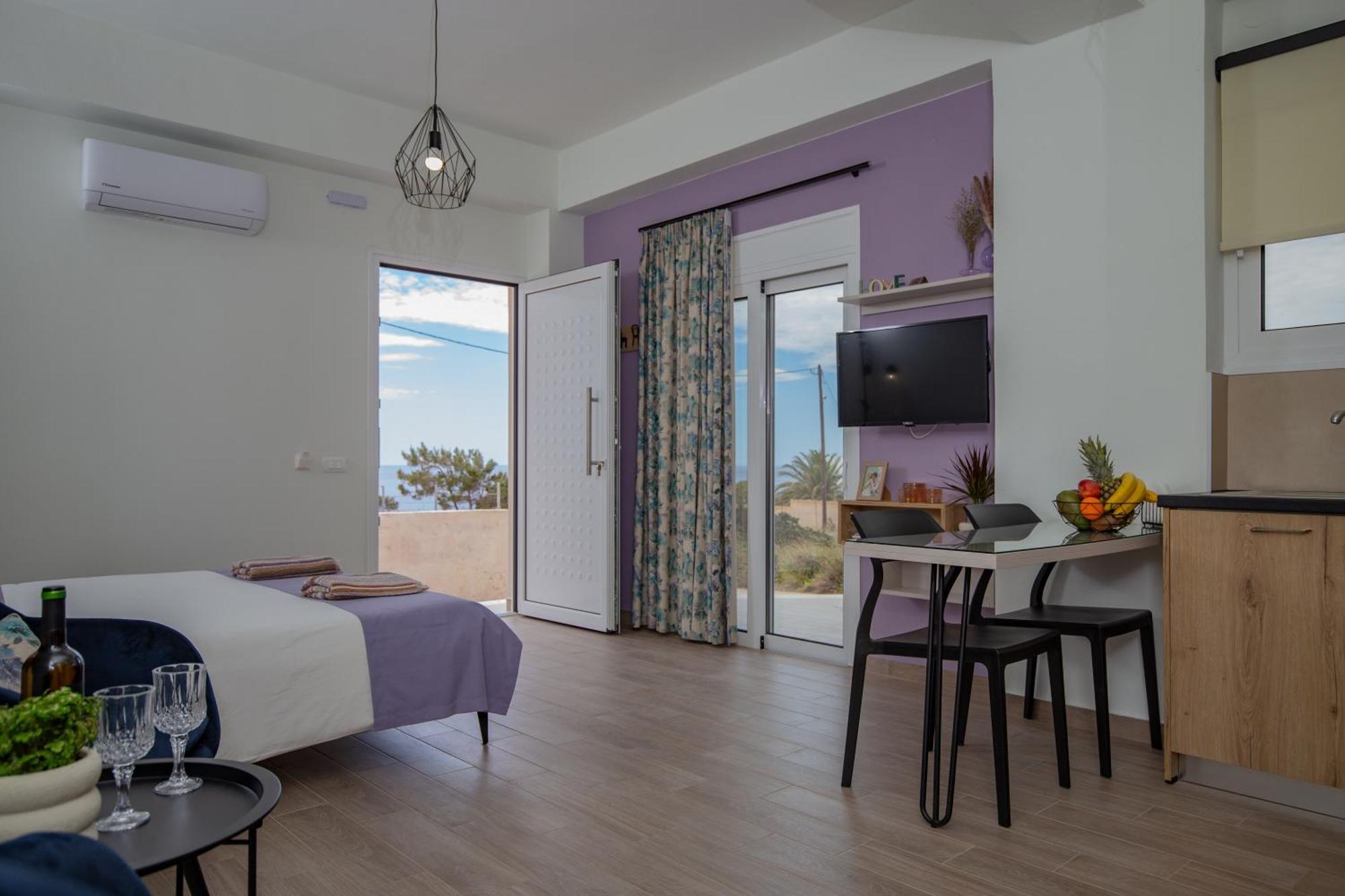 Studio Athena With Panoramic View Of Makrygialos Pilanísmata Exterior foto