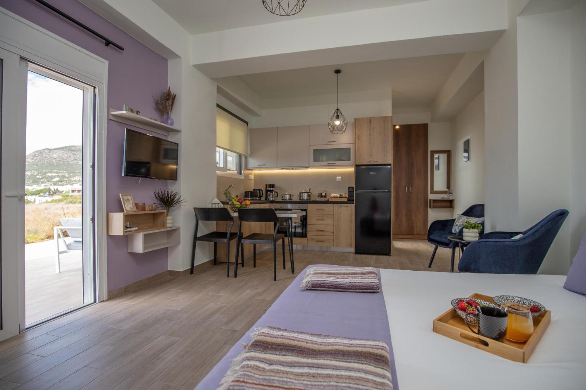 Studio Athena With Panoramic View Of Makrygialos Pilanísmata Exterior foto